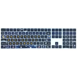 WSLUCKO Silicone Keyboard Cover Skin for 2017/2018 Apple iMac Magic Keyboard with Numeric Keypad (Model:MQ052LL/A A1843), US Layout, Space Man