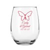 24 Pack Butterfly Red Stemless 9 ozWine Glass