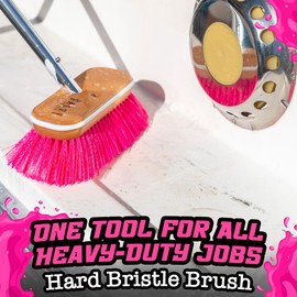 Salty Captain Hard Bristle Boat Deck Brush – Heavy-Duty Cleaning for Grime, Stains & Salt Build-Up – Compatible with Most Threaded Poles – Durable Marine-Grade Design