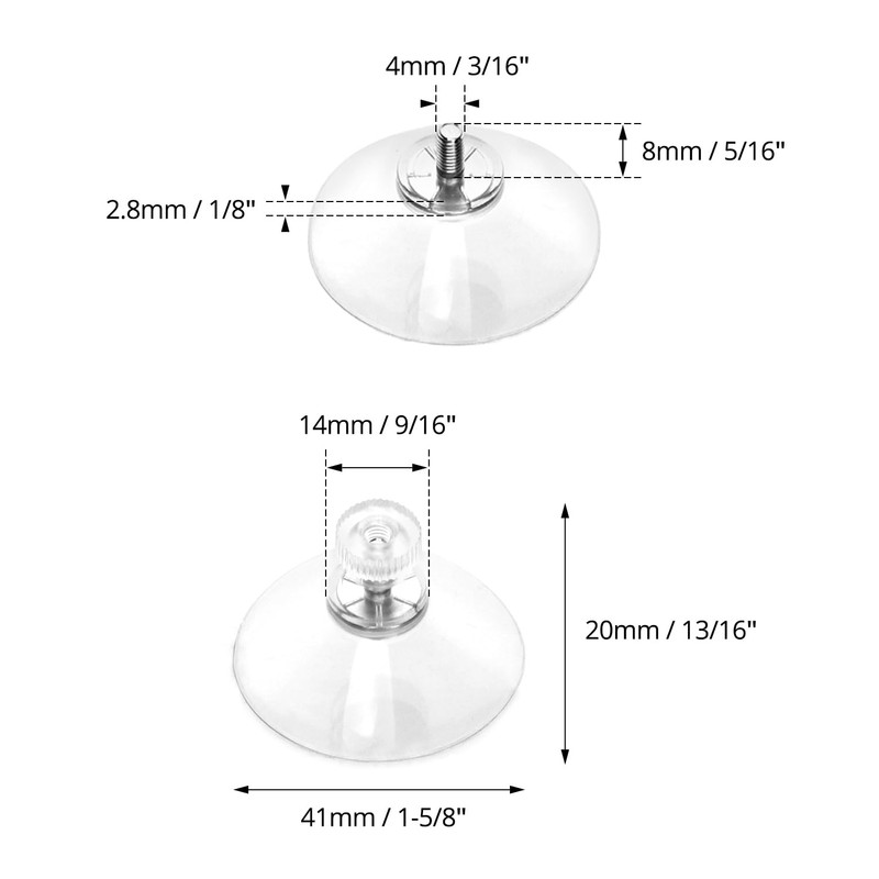 QWORK® Suction Cups for Windows Diameter 40 mm with Knurled