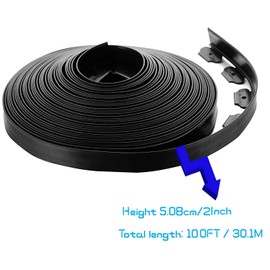 JDXN No Dig Landscape 2 Inch Tall Edging Garden Edging Landscape Edging Comes with Spikes for Landscaping, Flower Gardens, Lawn (Black, 20FT)