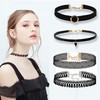JIAMIAN 40 Pieces Black Elegant Lace Chokers Necklaces, Adjustable Choker