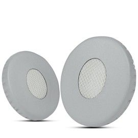 Krone Kalpasmos Professional Bose On-Ear Headphones Replacement Earpads for Bose Over-Ear 2 (OE2, OE2i), Soft Leather and Memory Foam, Grey Scrim, Silver