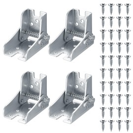 4 Pcs Folding Table Legs, 90 Degree Self Locking Foldable Hinges, Lock Extension Hinges for Table Bed Leg Feet Work Bench Support Brackets (Silvery-A)