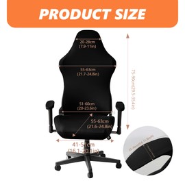 4 Pieces Protective Cover for Gaming Chair, Stretchable, Removable, Washable, Scratch Resistant Covers Office Chair Cover Set for Computer Chairs Armchairs Swivelchairs(Black)