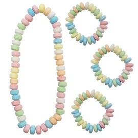 The Dreidel Company Stretchable Bracelet & Necklace Candy, Multicolor Fruit-Flavored Candy for Kids, and Party Flavors, Individually Wrapped (48-Pack)