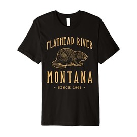 Flathead River, Beaver Rodent Design Premium T-Shirt