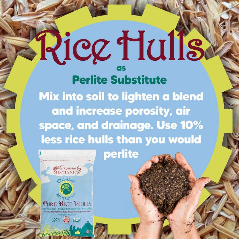Organic Mechanics Pure Rice Hulls, 2 Cu Ft - Sustainable