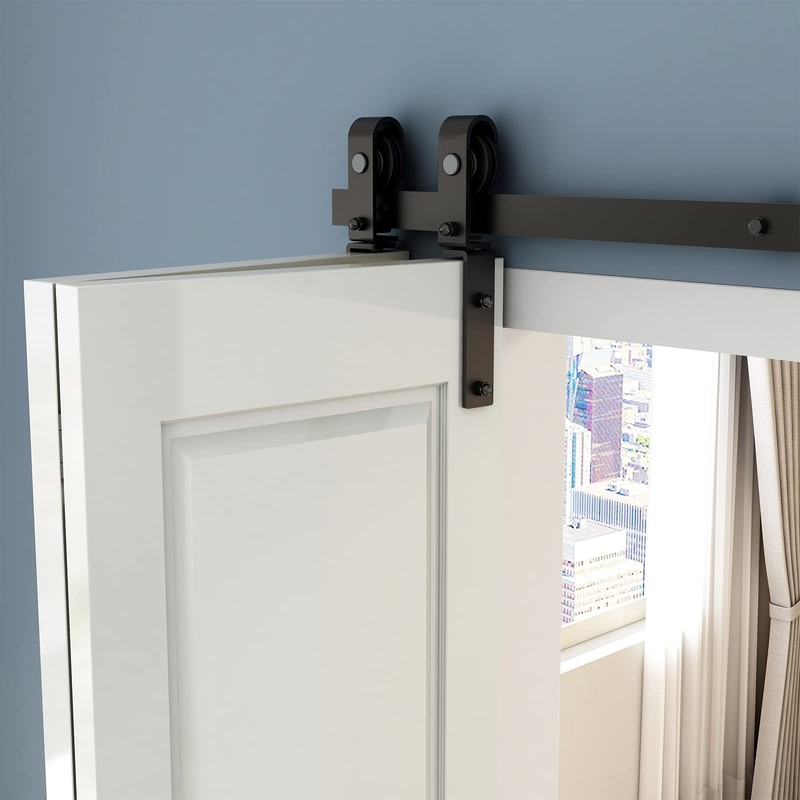 CCJH 6FT/72'' Bi-Folding Barn Door Hardware Sliding Track kit Heavy