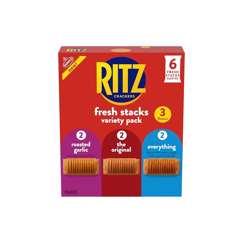 RITZ Fresh Stacks Original, Everything, and Garlic Butter Crackers Variety