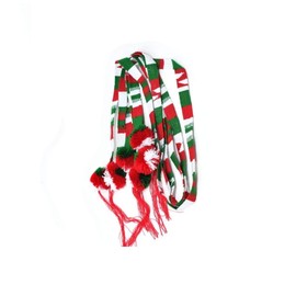 Hatband with Pom Poms, Set of 3 Red, Green, White Graduation Tassel, Sash, Spirit Wear, College Colors, Handmade Textiles from Guatemala 1 X 43 inches