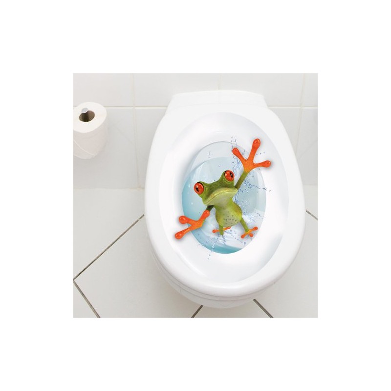 Wandkings Crazy Frosch, WC Deckel Aufkleber Sticker, 30 x 40