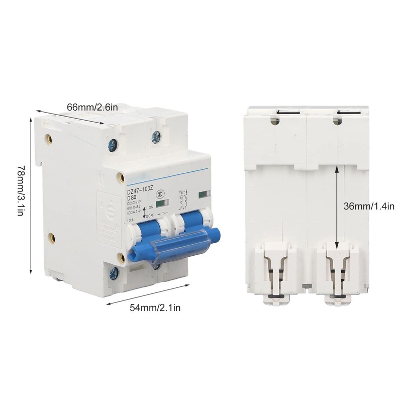 DIN Rail DC Circuit Breaker 500V DC Circuit Breaker Power