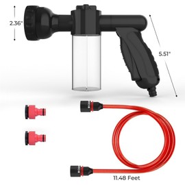 CAMPLUX Pet Washing Hose Attachment with 11.48 FT Garden Hose for Pet Bathing with Soap Dispenser