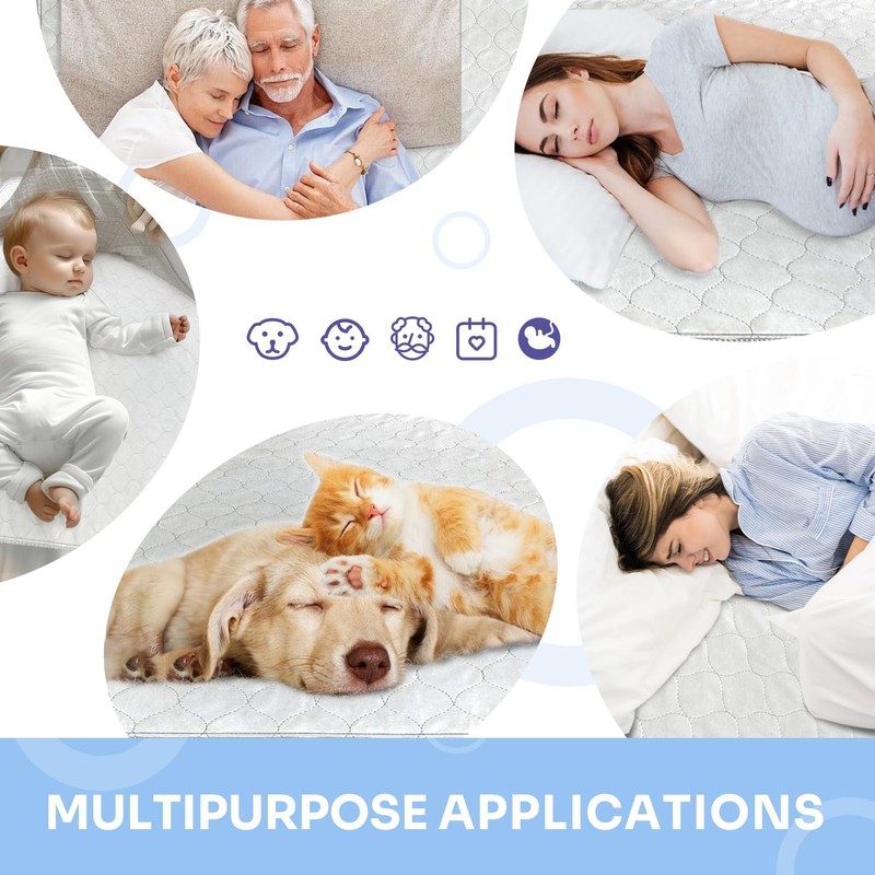Heavy Absorbency Bed Pads, Washable and Reusable Incontinence Underpads, 34"X76"