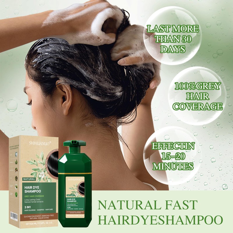 SHIHUANUO Hair Dye Shampoo 3 in 1 for Gray Hair