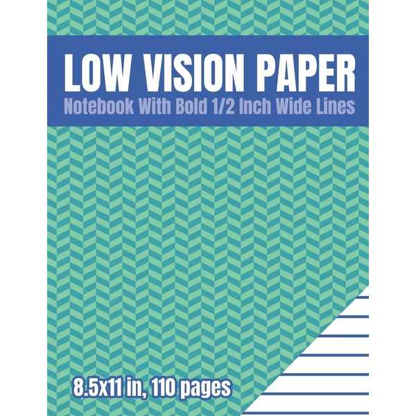 Low Vision Paper Notebook With Bold 1/2 Inch Wide Lines: