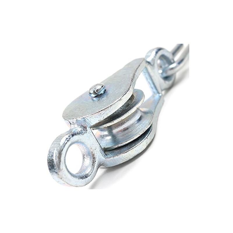 Heavy Duty Washing Line Pulley & Hook - Galvanised Steel