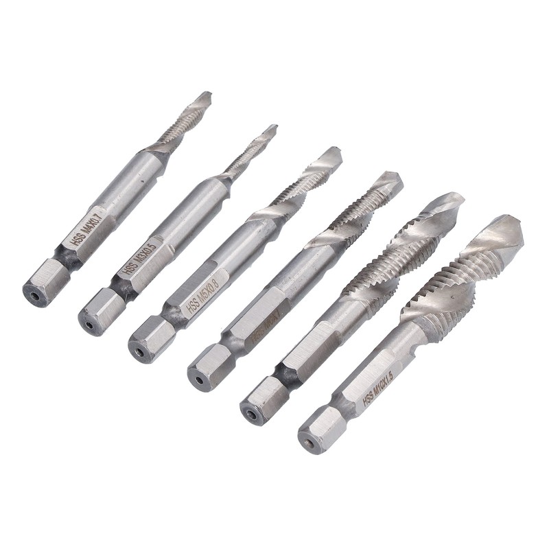 Drill Tap Bit Set Hex Shank Metric Combo HSS Ti