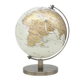 The Leonardo Collection Globe Cream & Gold 20cm For Home & Office | World Map Globe For Kids And World Globes For Adults | Globes of Earth For Knowledge & Decoration | Ideal Map of The World For All