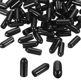 sourcing map 100pcs Pegboard Hooks Protector Rubber End Caps, Peg Board Hook Flexible Prongs End Tips Caps Rack Cover for Pegboard Dishwasher Hook, Black(15mm Long 4mm Inner Dia)