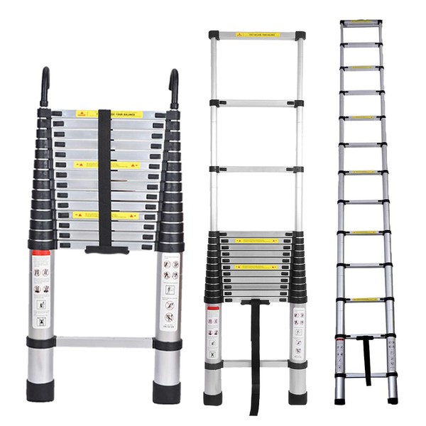 Telescoping Ladder 14.5ft Aluminum Telescopic Extension Ladder Extendable Ladders with