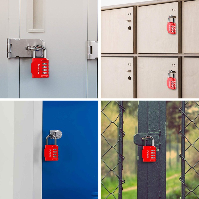 Puroma 2 Pack Combination Lock 4 Digit Outdoor Waterproof Padlock