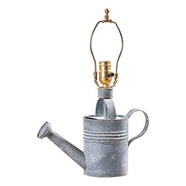 Irvin's Country Tinware Watering Can Lamp Base in Weathered Zinc