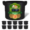 Gardzen 10-Pack 5 Gallon Grow Bags, 300G Thickened Aeration Fabric