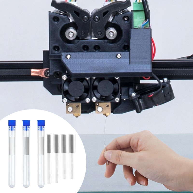 50 PCS 3D Printer Nozzle Cleaning Kit, 0.2/0.25/0.3/0.35/0.4 mm Stainless