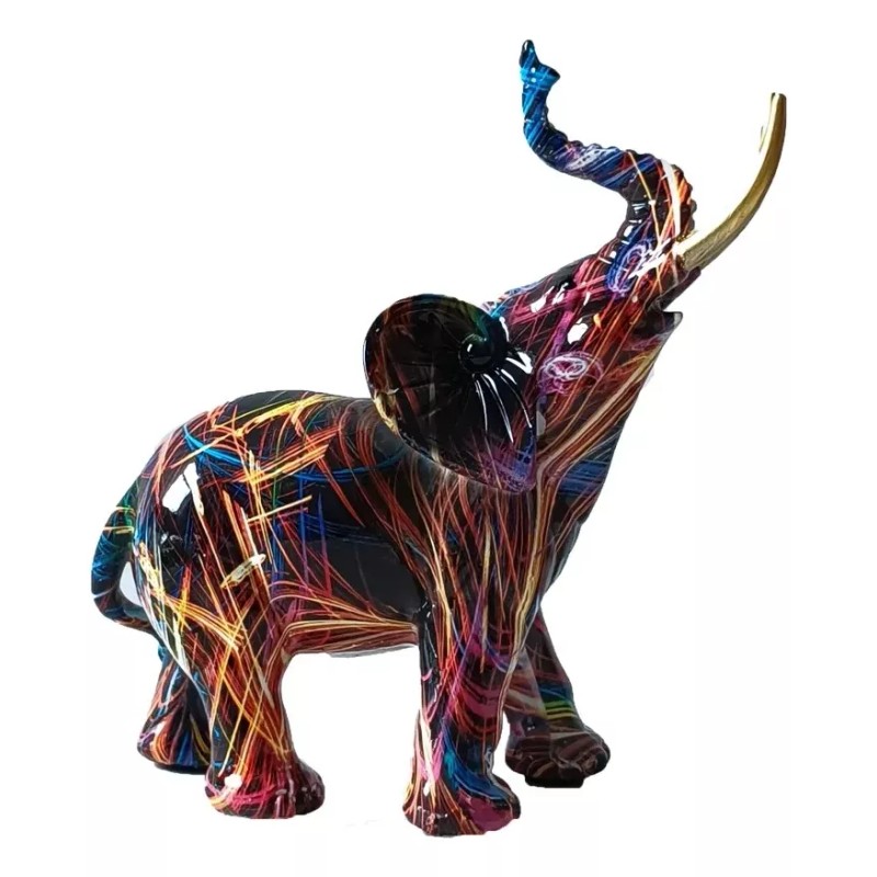 Jextech Escultura De Resina Par De Elefantes 3d Arte Moderno