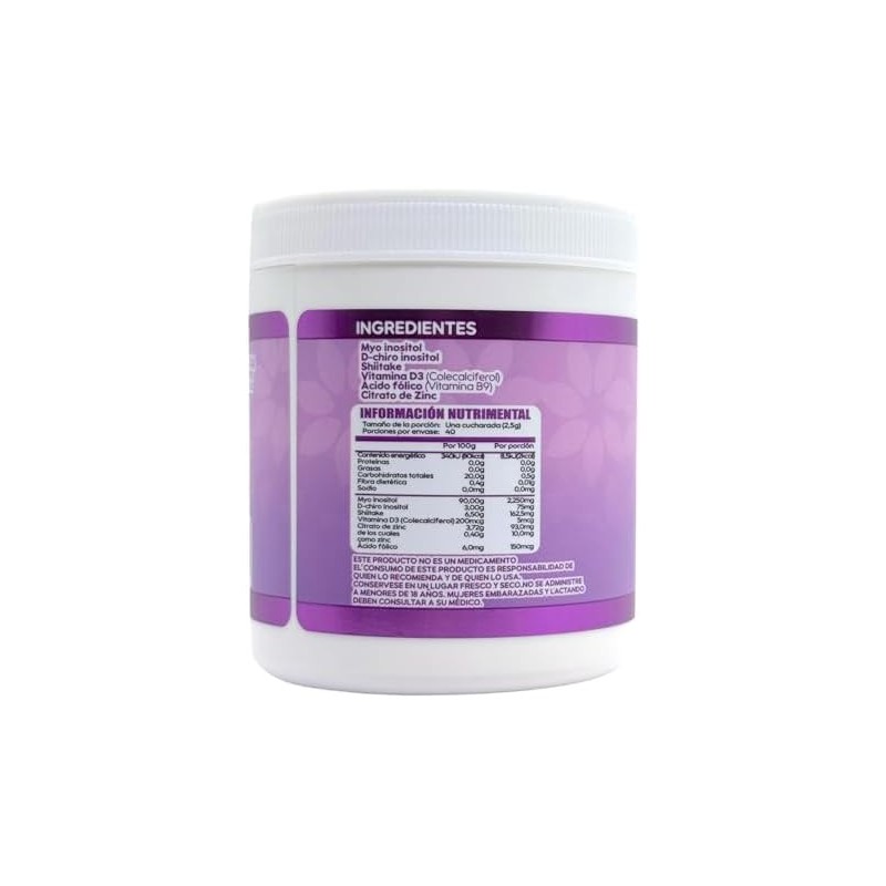 Myo & D-Chiro Inositol 40:1 en polvo 100 g Woomy