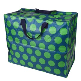 Rex London - XXL Giant Bag, Storage Bag with Zip - Green on Blue