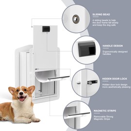 Double-Flap Pet Door for Wall and Door, with Closing Panel and Lock, Dog Door and Cat Door, Adjustable Passage, Suitable for Pets Up to 12 lbs. (Small Size)