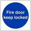 V Safety Fire Door Keep Locked Sign - 100 mm