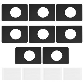 SING F LTD 8Pcs Door Lock Repair Plate 13CM X 9CM for 5.5CM Spherical Lock Reinforcement Plate Stainless Steel Door Lock Fixing Plate for Door Knob/Lever/Deadbolt Fixing Filler Cover Plate,Black