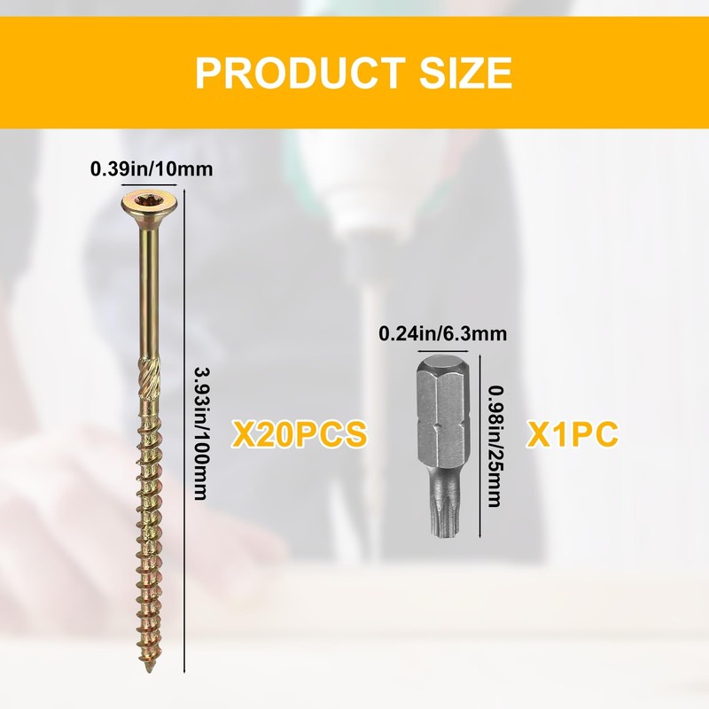 Wood Screws Torx Screws Set, 5.0 x 90 mm Decking