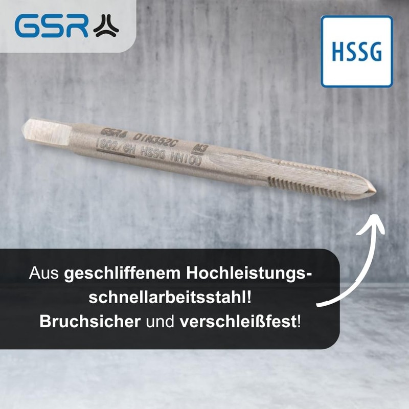 Professional Tap M3 Set HSSG 3 Pieces, Tap Cutter |