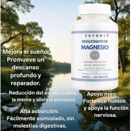 Bisglicinato Magnesio 500 200 Días Suministro