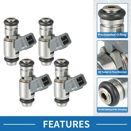 A ABSOPRO Fuel Injector No.2N1U-9F593-KA for FORD KA 2002-2008 1.3 for FORD Fiesta 2001-2008 1.3 Gray 4 Pcs