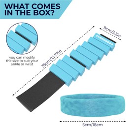 Evergoods Wrist and Ankle Weights for Women and Men, Set of 2 (1lb Each) Wrist Weights with Sweatband, Adjustable Strap Leg Weights Perfect for Yoga, Pilates, Dance, Pool Workouts, and Jogging (Light Grey)