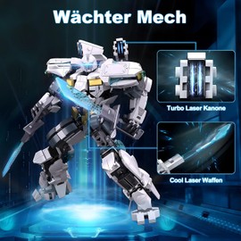 HIGH GODO Action Mech Robot Made of Clamping Blocks, 561 Pieces Building Blocks, Transforming Robot Toy, Action Figure Model with Joint Parts, Creator Gifts for Children, Boys and Girls