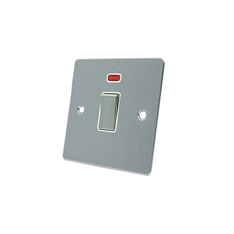 AET FSC20ASWIWS Satin Chrome Flat 20 Amp DP White Insert