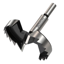 Vearter 90 mm Forstner Drill, Multi-tooth Wood Drill Bit Made of Steel with High Carbon Content with Round Shank, Hole Drill Bit for Wood, Solid Wood, MDF, Plastic, Chipboard, Plywood