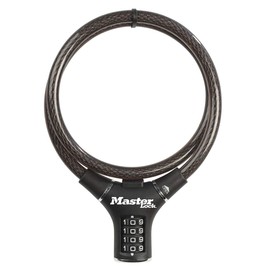 Master Lock Bike Cable Lock [Combination] [90 cm Cable] [Outdoor] 8229EURDPRO - Ideal for Bike, Electric Bike, Skateboards, Strollers, Lawnmowers and other Outdoor Equipments