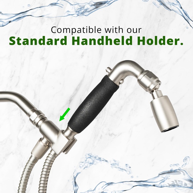 High Sierra® Solid Metal Handheld Shower Head, Lead-Free, with Built-In