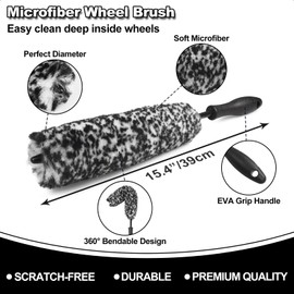 Wheel Brush, Tire Brush, Wheel Cleaner Brush, Soft-bristled Rim Cleaner Brush, Tire Shine Applicator Pad, Car Detailing Brushes, Car Wheel Brush Kit, Wheel Brushes for Cleaning Wheels,Tires - 7Pcs