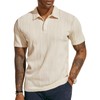 Mens Short Sleeve Textured Polo Shirts Classic Fit Soft Touch