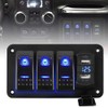 Switch Panel, Waterproof, Boat Switch, 3 Rungs, Car, Boat, Marine,