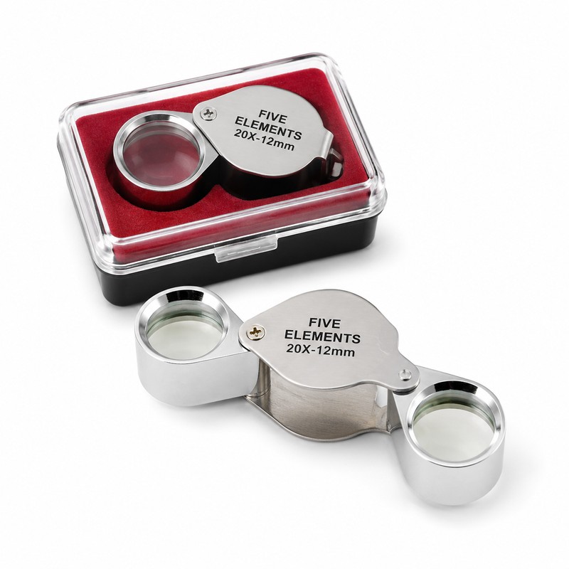 2-Piece Folding Jeweler’s Loupe Magnifier Set – 10X & 20X